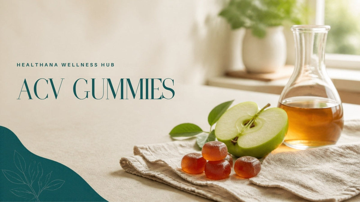 Apple cider vinegar gummies with a green apple – Healthana ACV gummies guide