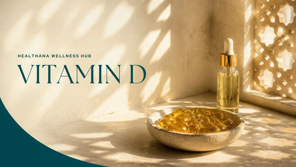 Vitamin D softgels in sunlight through a lattice window – Healthana vitamin D guide