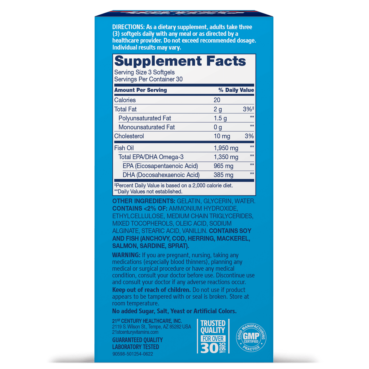 21st Century Alaska Wild Fish Oil Mega Omega-3 1350 mg, 90 Softgels – product photo