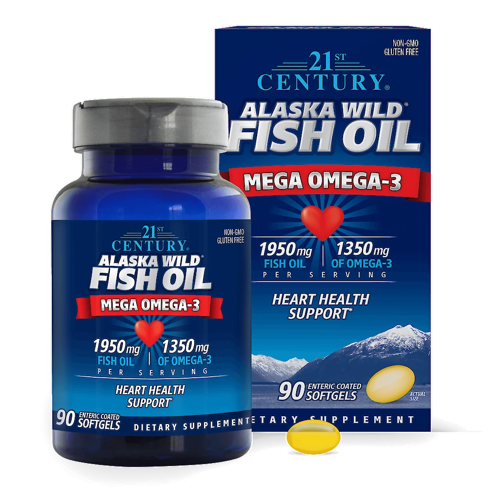21st Century Alaska Wild Fish Oil Mega Omega-3 1350 mg, 90 Softgels