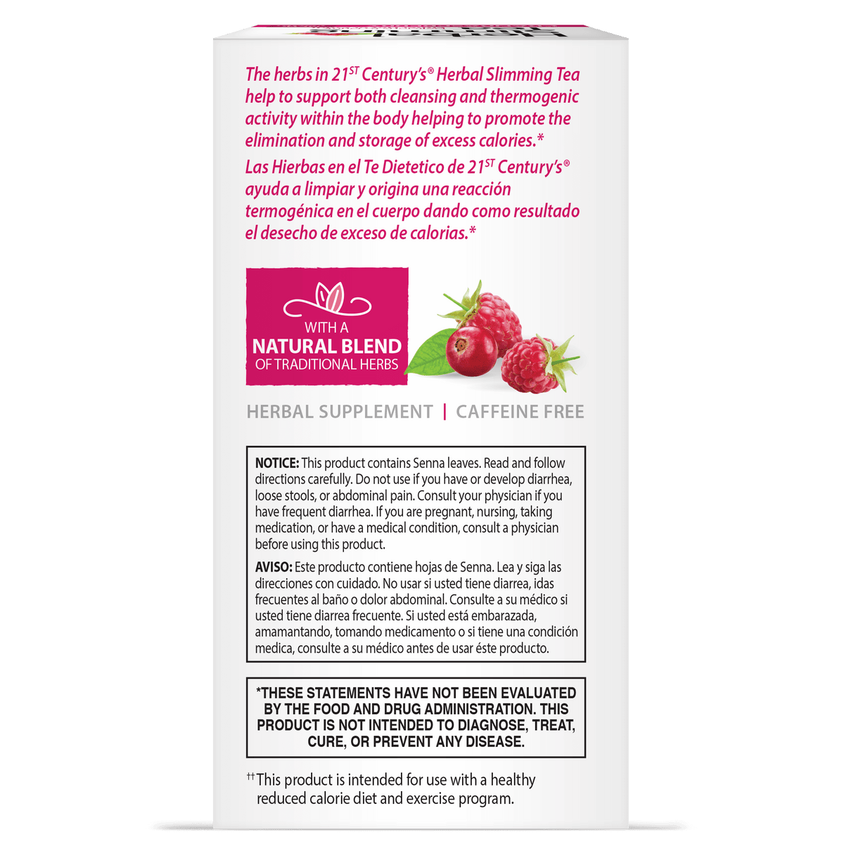 21st Century Herbal Slimming Tea CranRaspberry, 24 Tea Bags – product photo