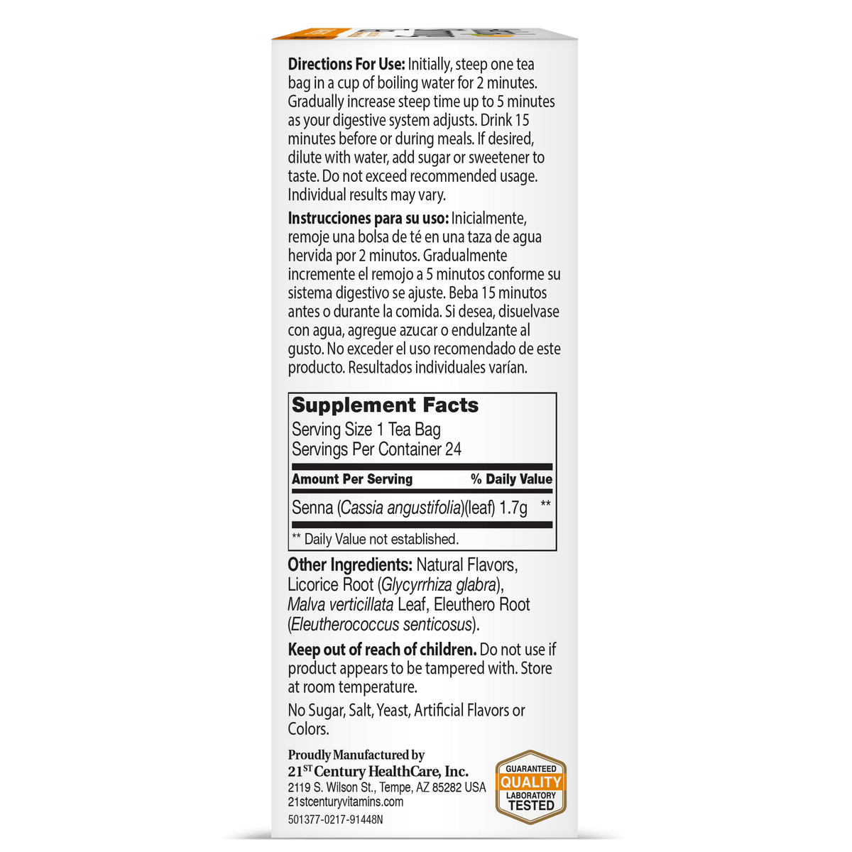 21st Century Herbal Slimming Tea Orange Spice, 24 Tea Bags – product photo