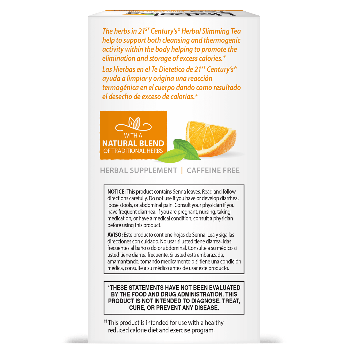 21st Century Herbal Slimming Tea Orange Spice, 24 Tea Bags – product photo