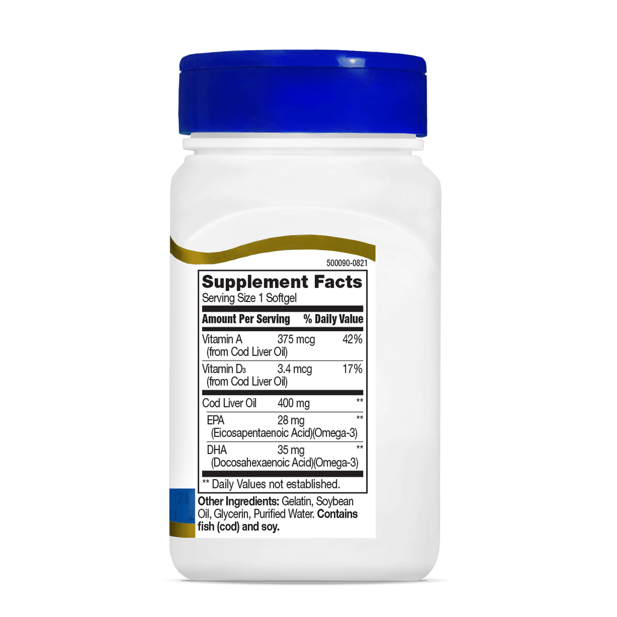 21st Century Norwegian Cod Liver Oil 400 mg, 110 Softgels – product photo