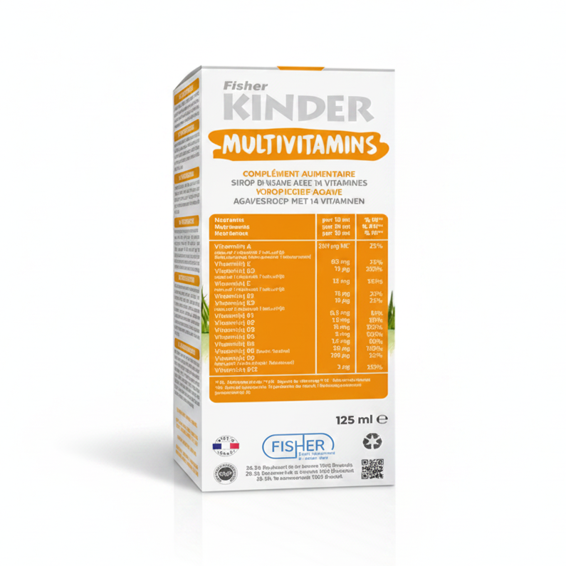 Fisher Kinder Multivitamin Syrup for Kids 3-12 Years Orange
