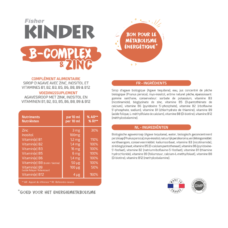 Fisher Kinder Vitamin B Complex + Zinc Syrup for Kids 125ml