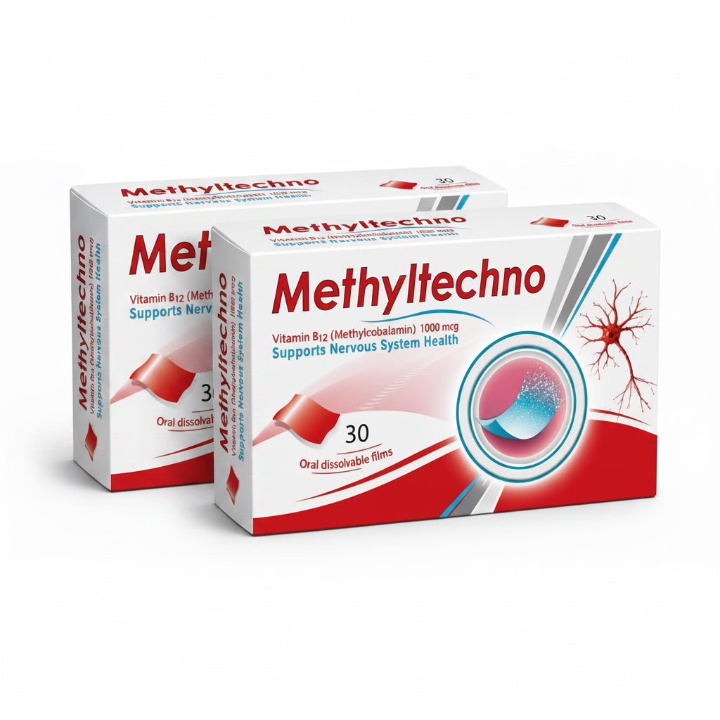 Methyltechno (Vitamin B12 1000mcg) -  30 Oral Dissolving Films (2Packs Offer)