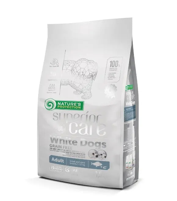 ناتشرز بروتكشن، عناية فائقة، للكلاب البيضاء البالغة من السلالات الصغيرة والمتوسطة الحجم ذات الفراء الأبيض، وزن 10 كجم