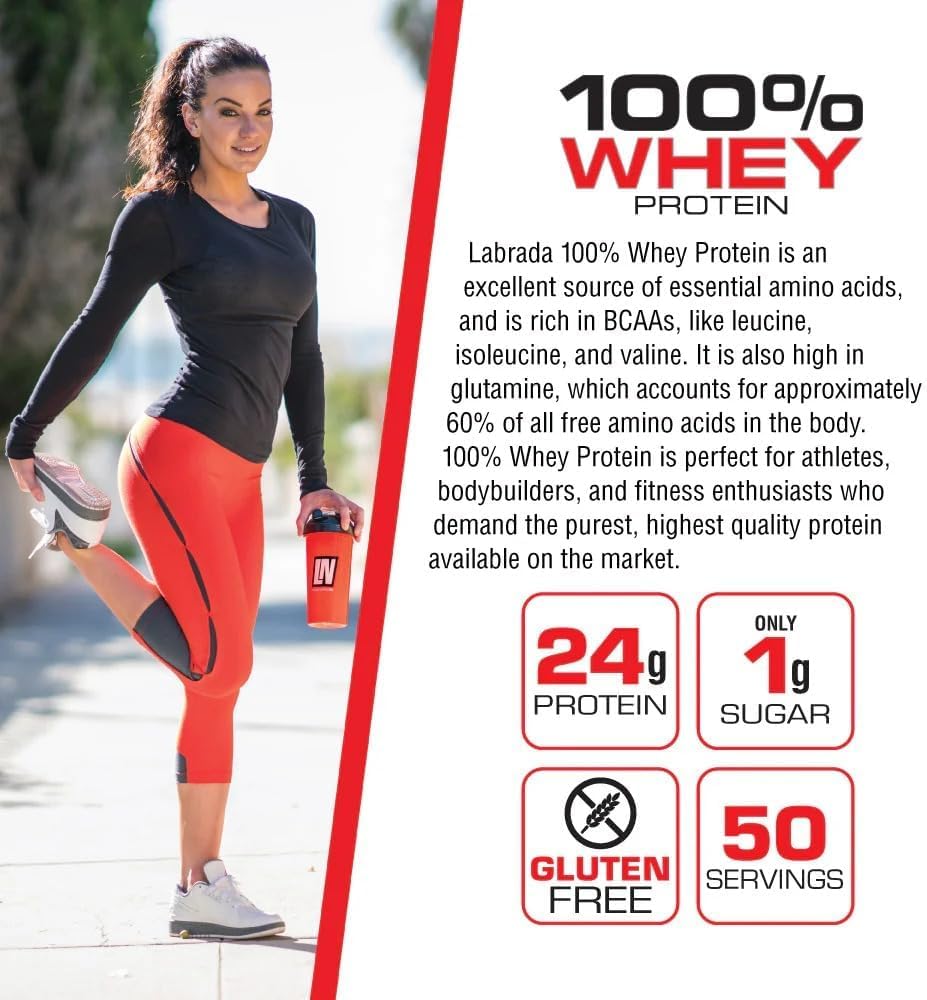 Labrada Nutrition 100% Whey Protein Powder Chocolate 4.13 Pound