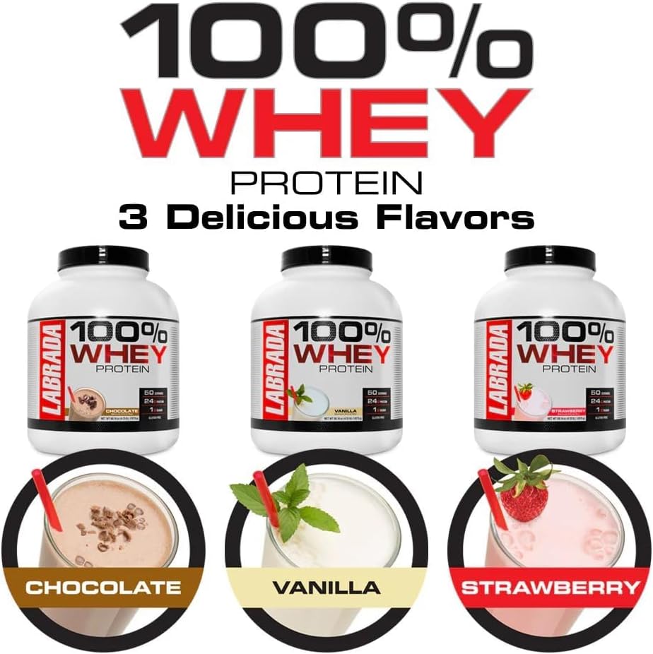 Labrada Nutrition 100% Whey Protein Powder Chocolate 4.13 Pound
