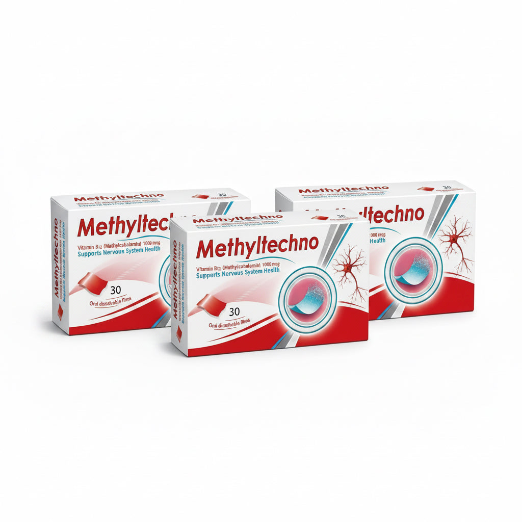 Methyltechno (Vitamin B12 1000mcg) -  30 Oral Dissolving Films (3 Packs Offer)