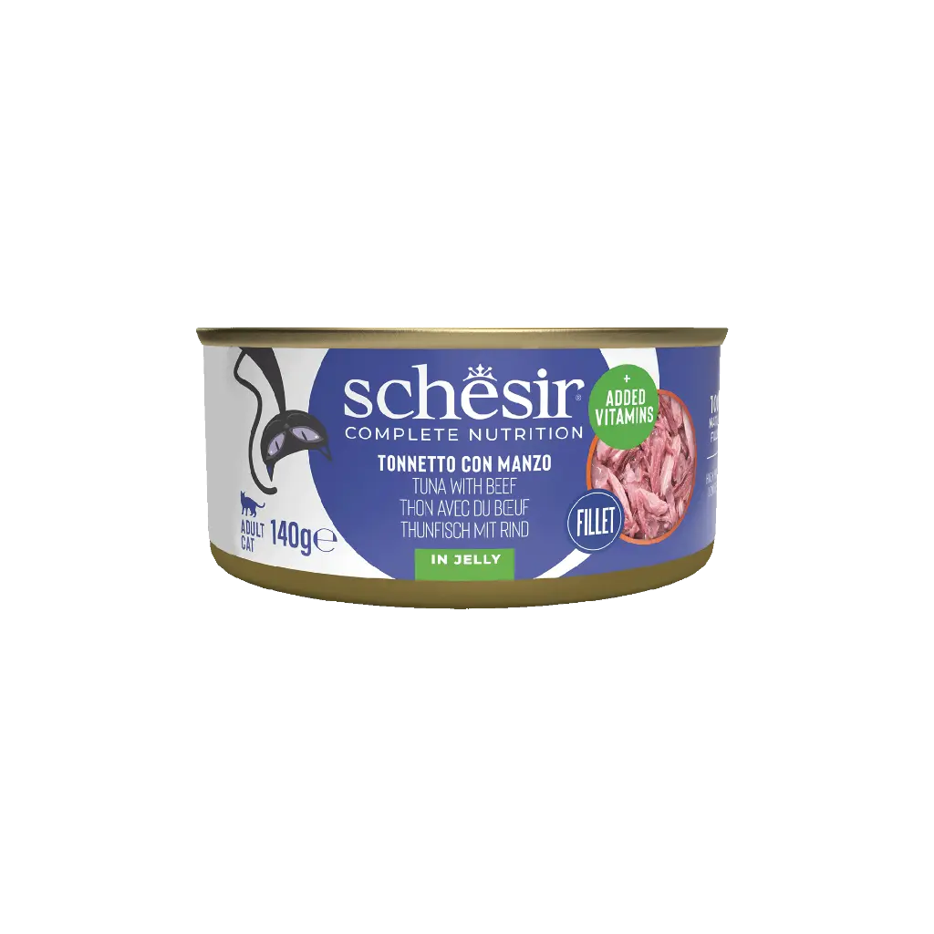 Schesir Cat Can Tuna with Beef Fillets in Jelly 140g