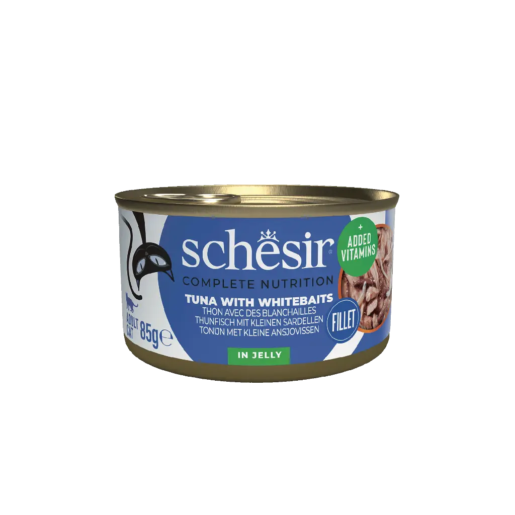 Schesir Cat Can Tuna with Whitebaits In Jelly 85g