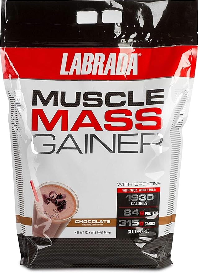 Labrada Nutrition Muscle Mass Gainer Protein Powder Chocolate 12 Pound
