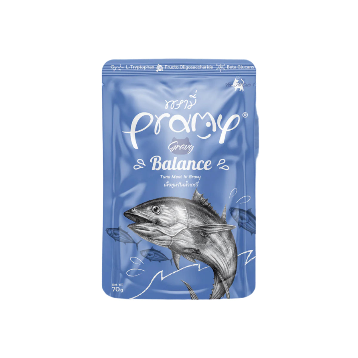 Pramy Tuna Meat in Gravy Cat Pouch 70g * 6 Pouches