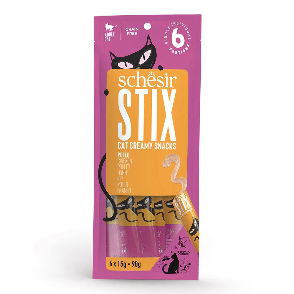 Schesir Stix Cat Creamy Snacks With Chicken (6 Sachets) * 15g