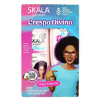 Skala Expert Crespo Divino hair care product packaging with a woman and product illustration.