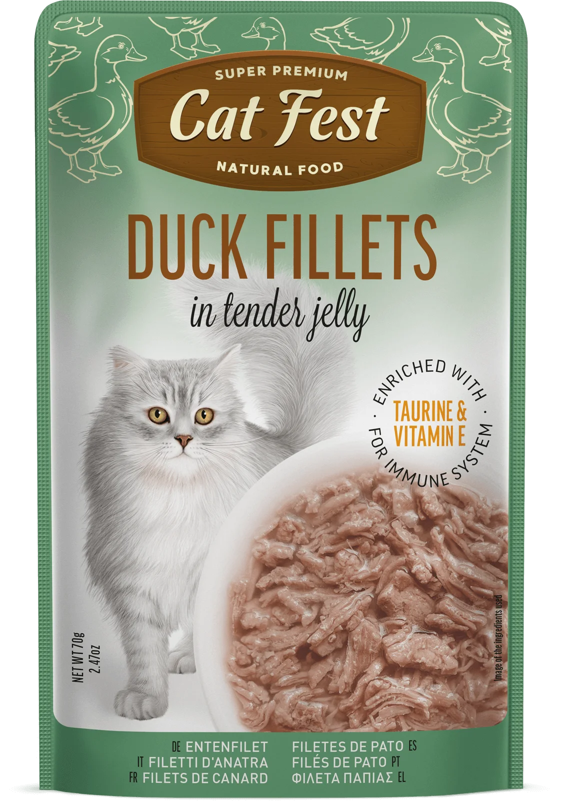 Duck Fillet Tender Jelly For Cat Pouch 70g * 6 Pouches