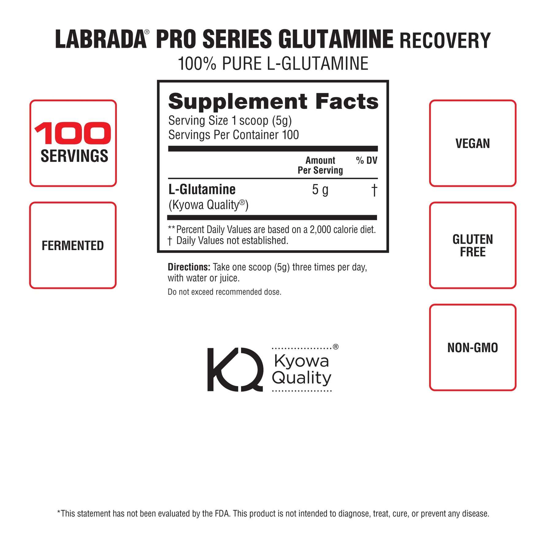 Labrada Pro Series L-Glutamine Powder Pharmaceutical Grade
