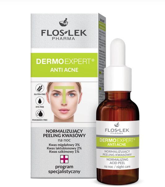 Floslek - DERMO EXPERT® ANTI ACNE Normalizing acid peel night care - 30 ml