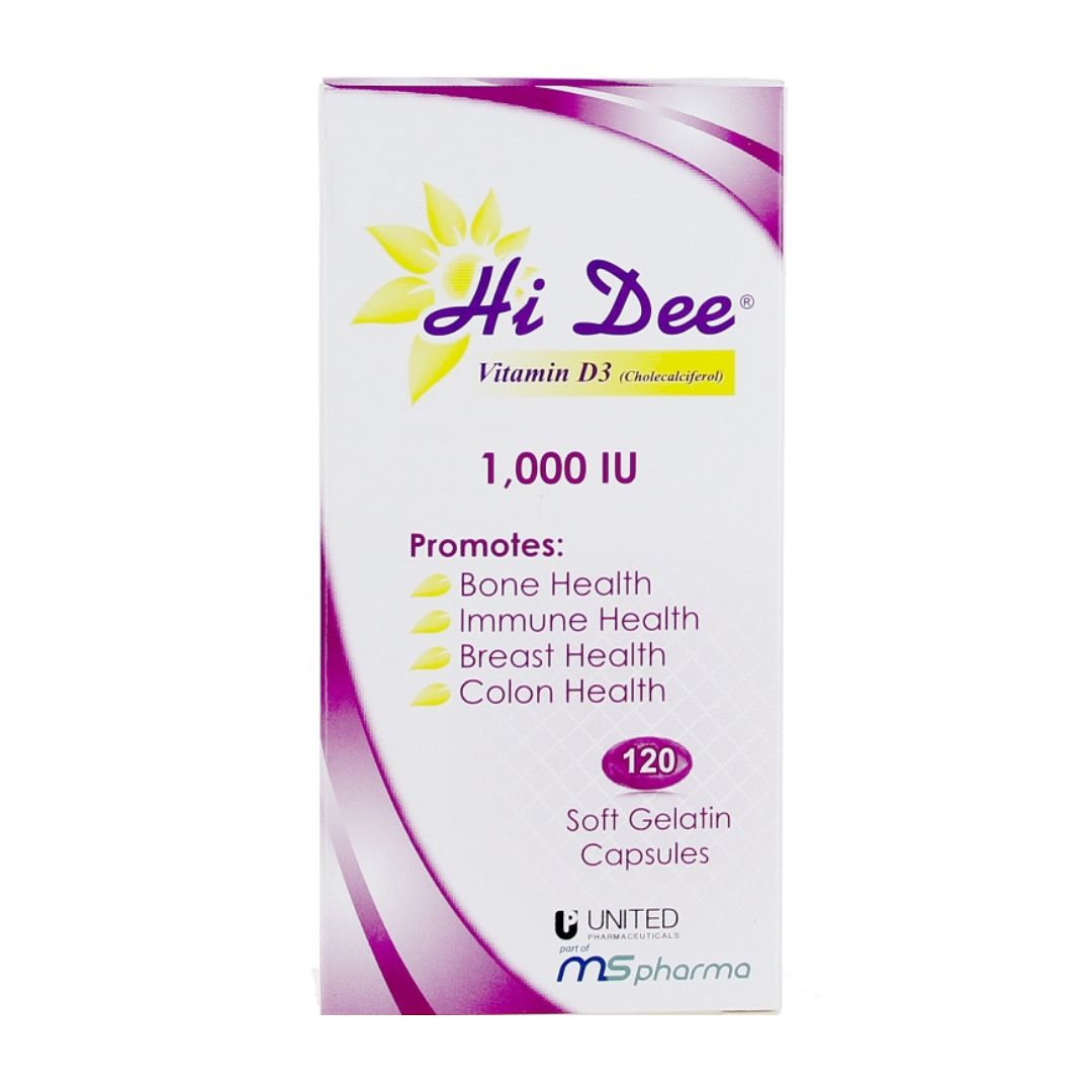 HI DEE 1000 IU vitamin D3 - 120 soft gelatin capsules