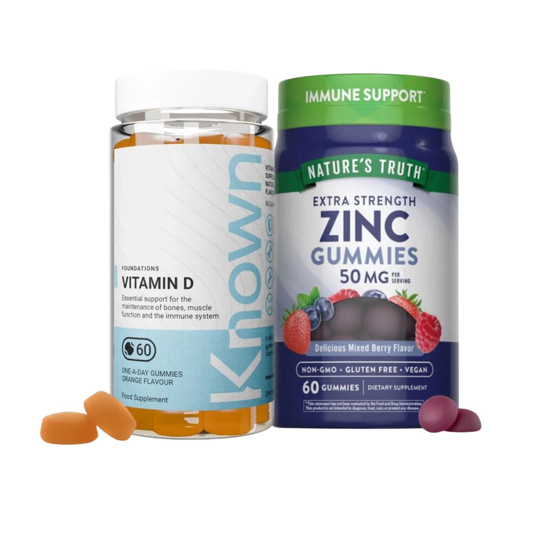 Immunity Duo Bundle (Vitamin D 60 Gummies + Zinc 50mg 60 Gummies)
