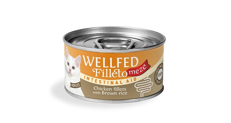 Pet Interest Wellfed Filleto Meze Intestinal Aid Chicken fillets with Brown Rice Can For Cats 70g * 6 Cans