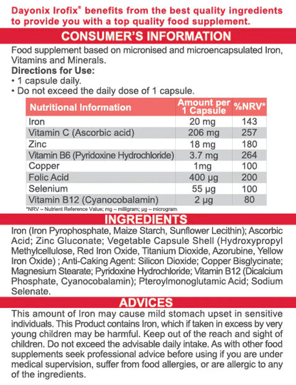 Iroplex Caplets Irofix Liposomal Iron Capsules 30's – Healthana.co
