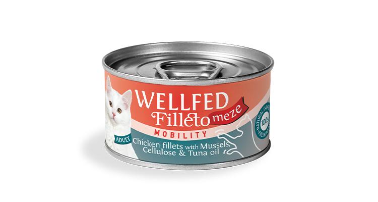 Pet Interest Wellfed Filleto Meze Mobility Chicken Fillet with Mussels Can For Cats 70g * 6 Cans