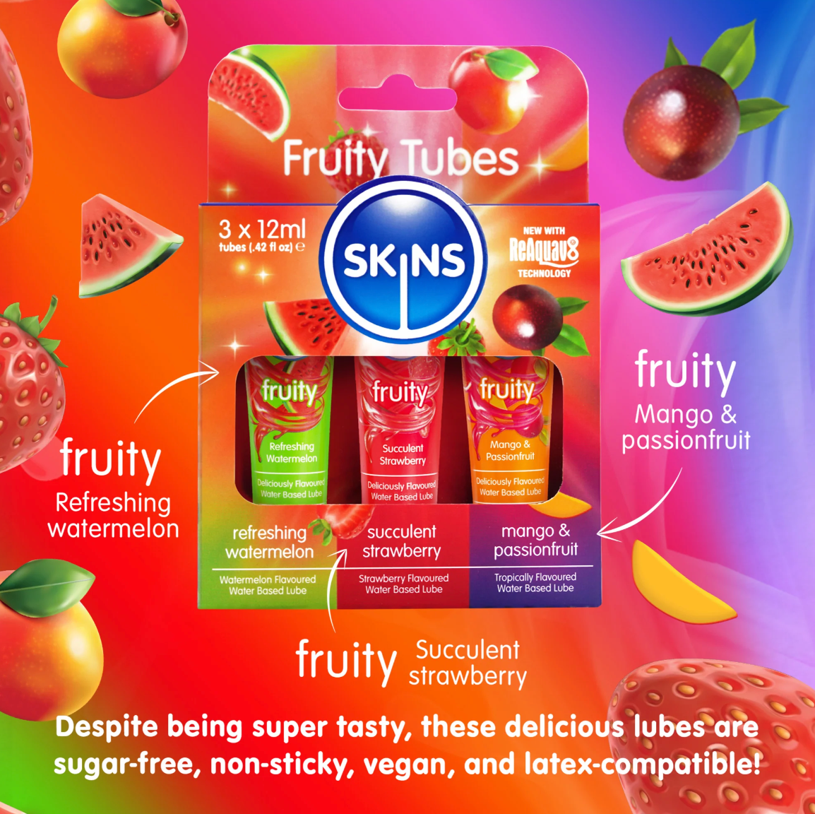 Skins Fruity Lubes Tubes (3 x 12ml)
