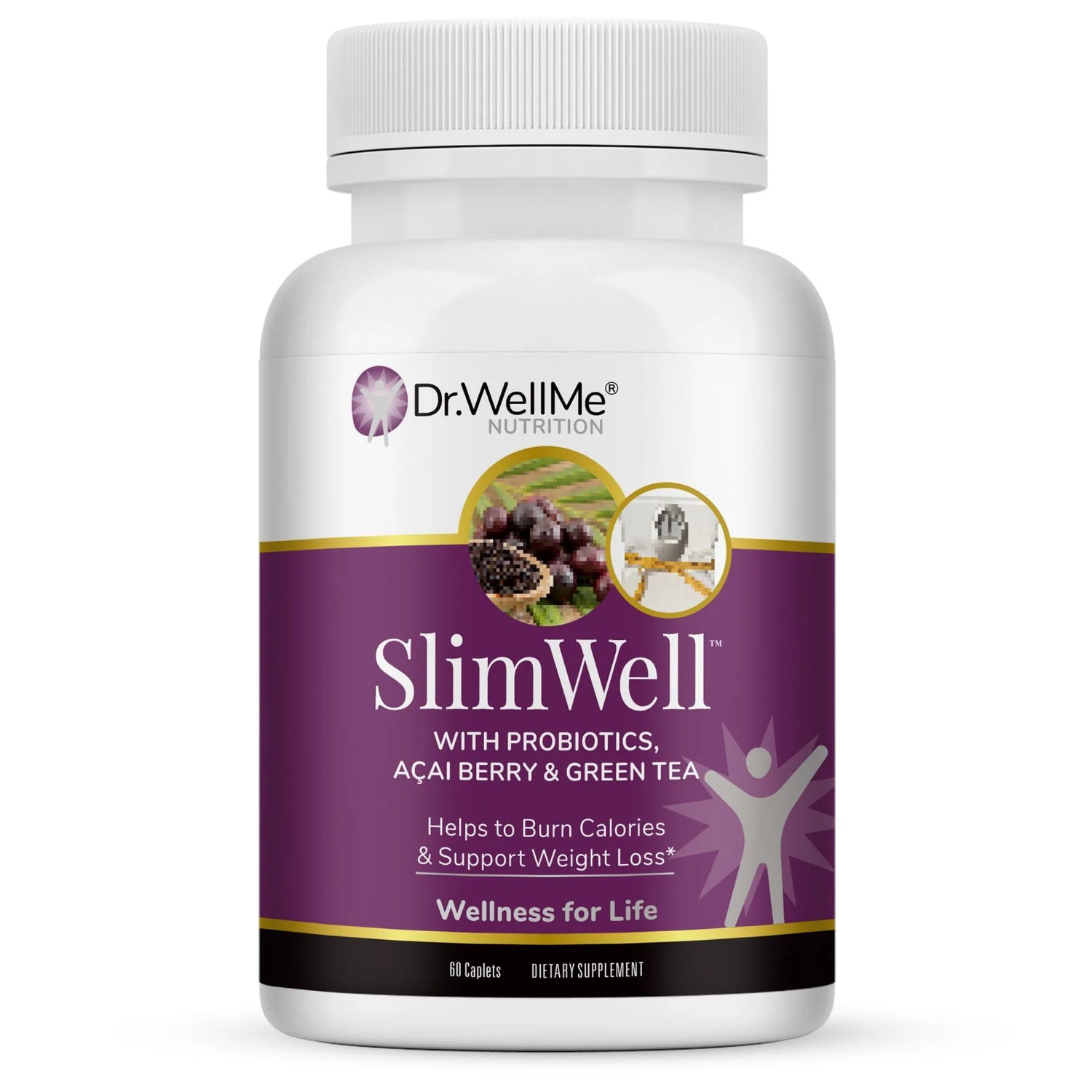 SlimWell - With Probiotics Acai Berry And Green Tea - 60 Caplets