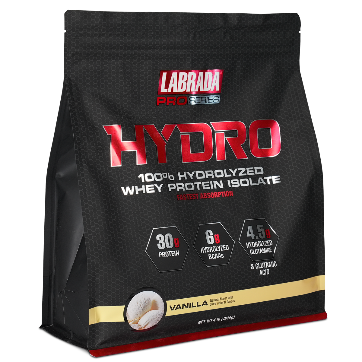 Labrada Hydro Hydrolyzed Whey Protein Isolate Instantized Powder