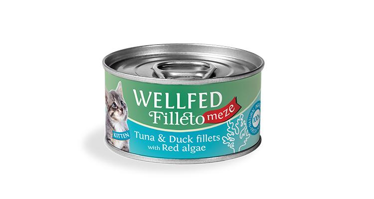 Pet Interest Wellfed Filleto Meze Tuna and Duck Fillets with Red Algae Can For Kitten 70G * 6 Cans