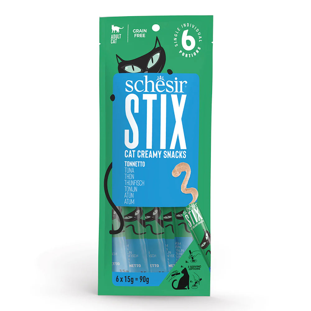Schesir Stix Cat Creamy Snacks With Tuna  6 Sachets * 15g