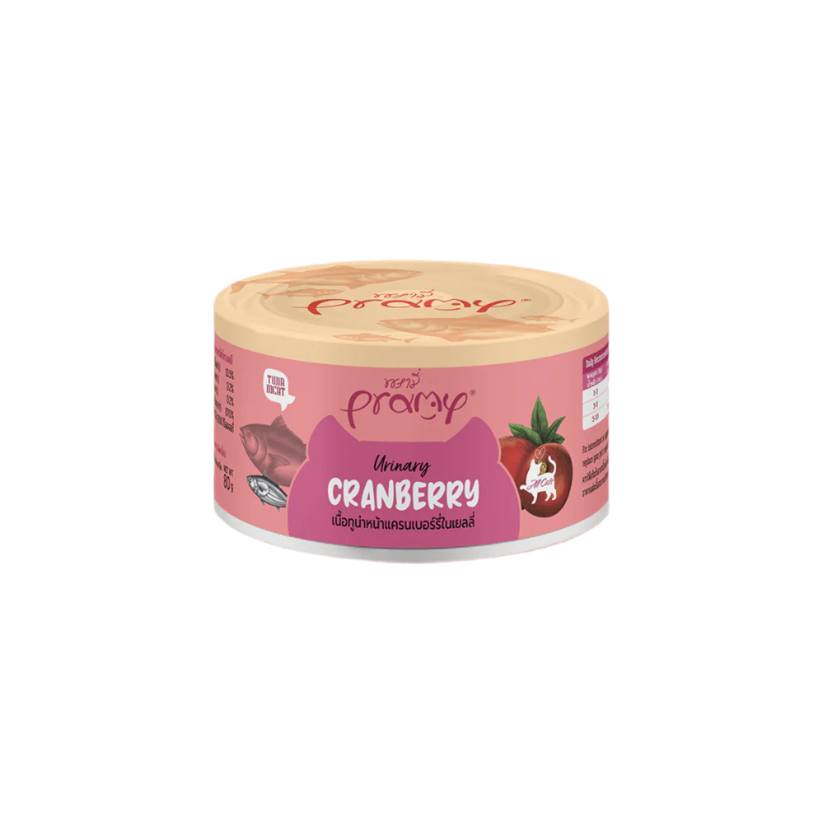 Pramy Tuna Topping Cranberry for Urinary Cat Can 80g * 6 Cans