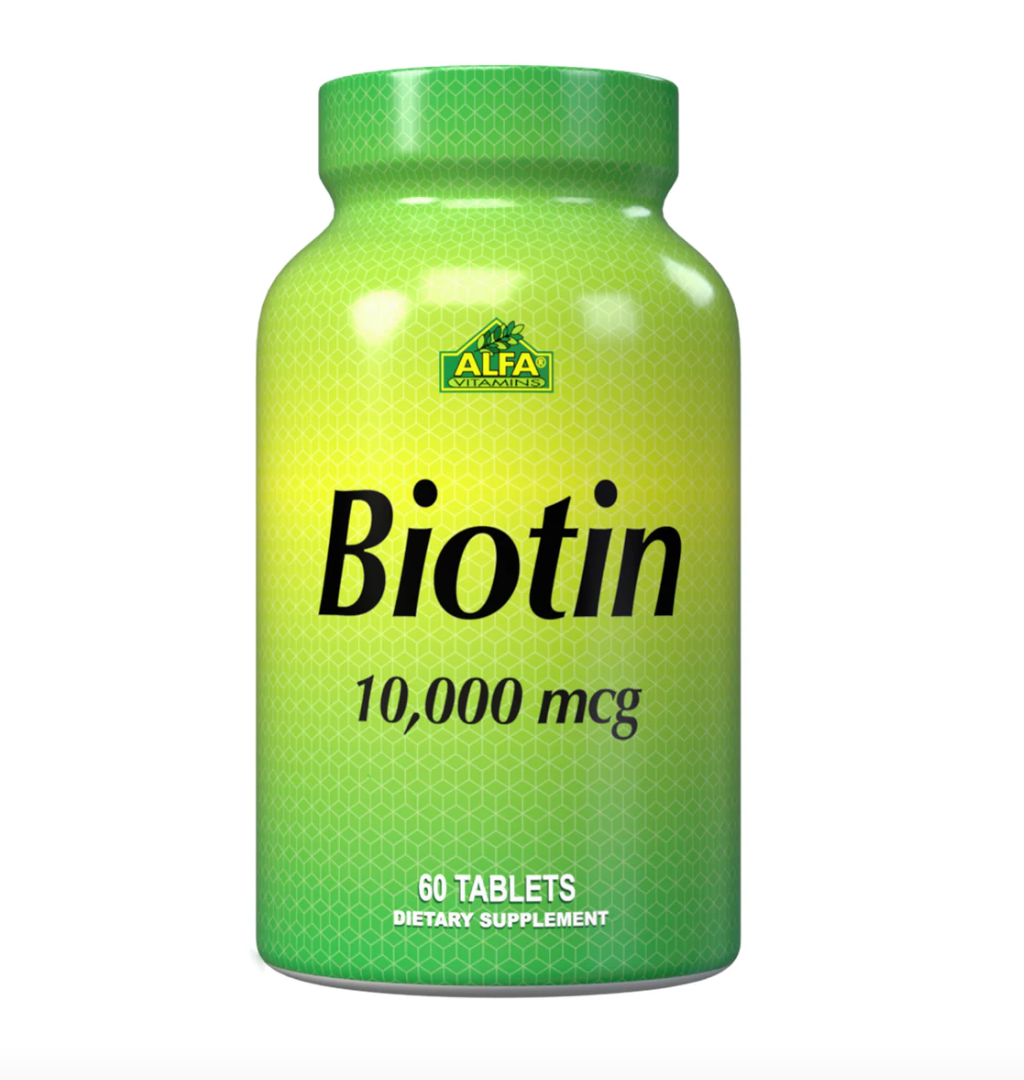 Alfa Vitamins Biotin 10,000 mcg, 60 Tablets | High-Strength Biotin for Hair and Skin