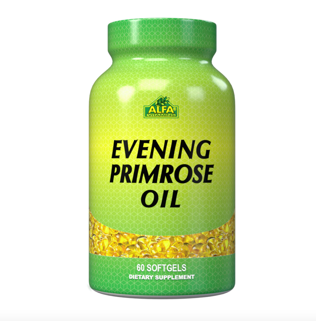 Alfa Vitamins Evening Primrose Oil, 60 Softgels | Cold-Pressed Evening Primrose Seed Oil