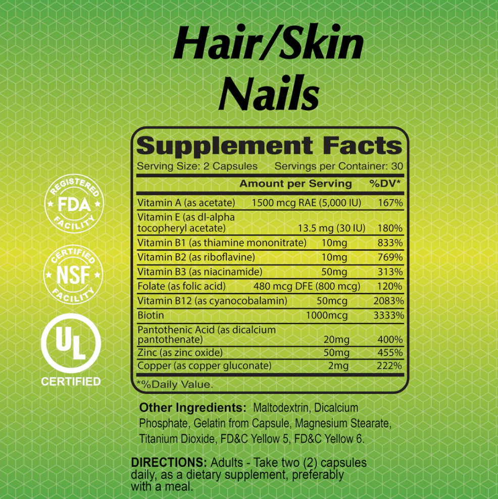 Alfa Vitamins Hair Skin Nails, 60 Capsules | Vitamin and Mineral Formula for Hair, Skin and Nails – product photo