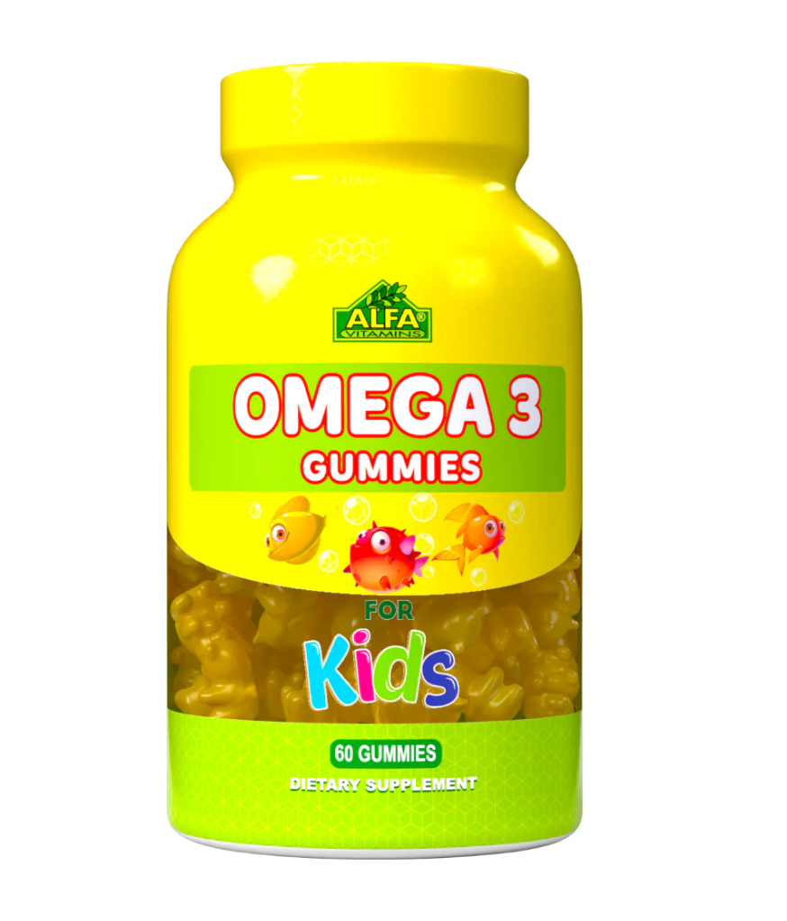 Alfa Vitamins Omega 3 Gummies for Kids, 60 Gummies | Omega 3 EPA and DHA Fish Oil Gummies for Kids