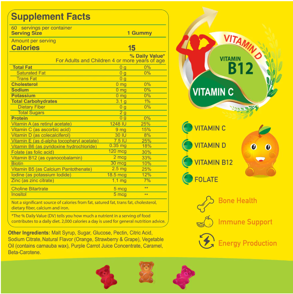Alfa Vitamins Super Gummy Bears Kids Complete Multivitamin, 60 Gummies | Complete Multivitamin Gummies for Kids – product photo
