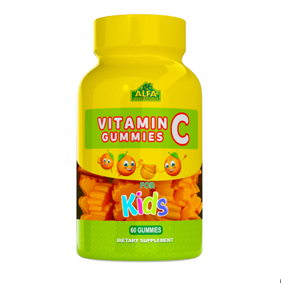 Alfa Vitamins Vitamin C Gummies for Kids 250 mg, 60 Gummies | Orange-Flavoured Vitamin C Gummies for Kids