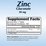 Alfa Vitamins Zinc Gluconate 200 mg, 100 Tablets | Zinc Gluconate 200 mg Tablets – product photo
