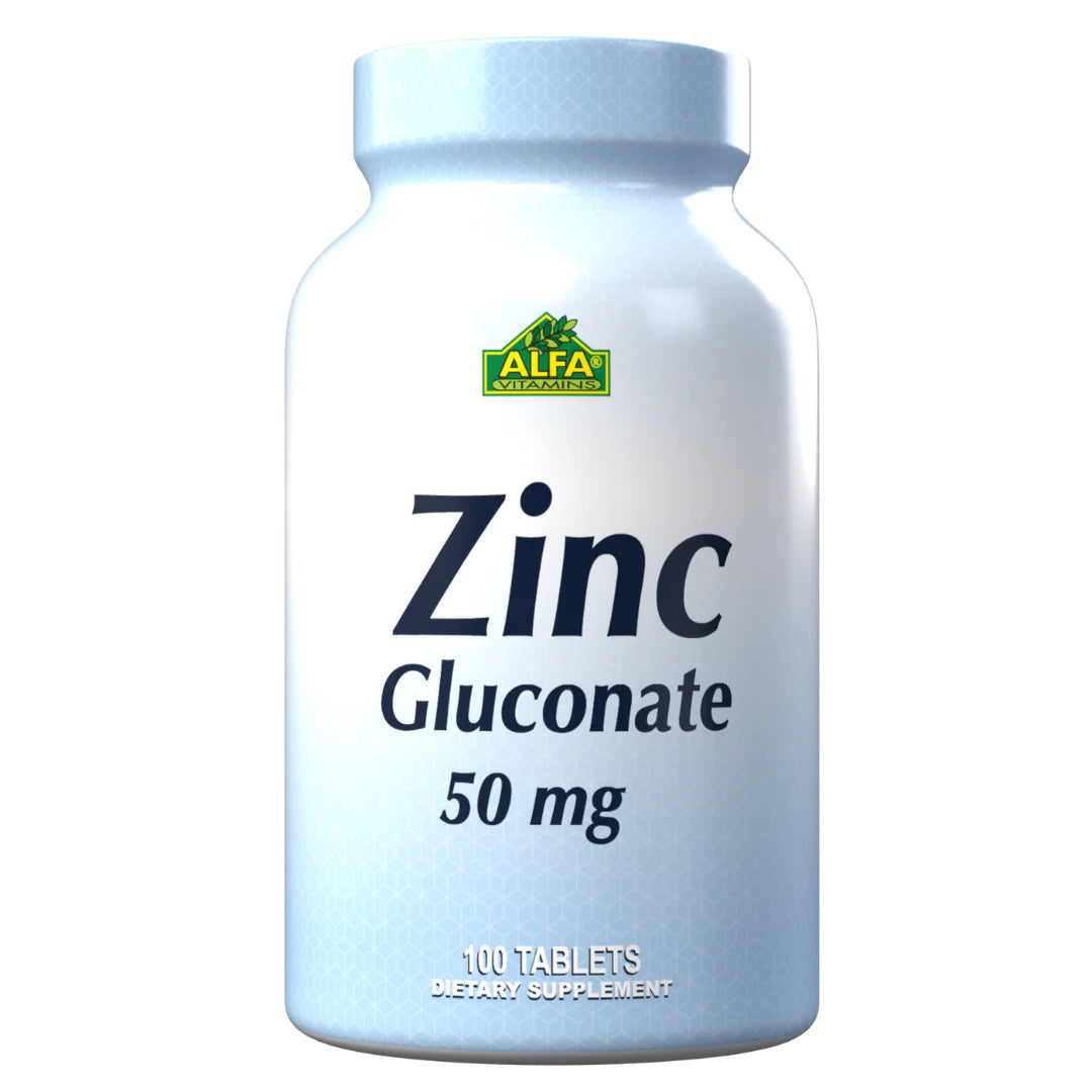 Alfa Vitamins Zinc Gluconate 200 mg, 100 Tablets | Zinc Gluconate 200 mg Tablets