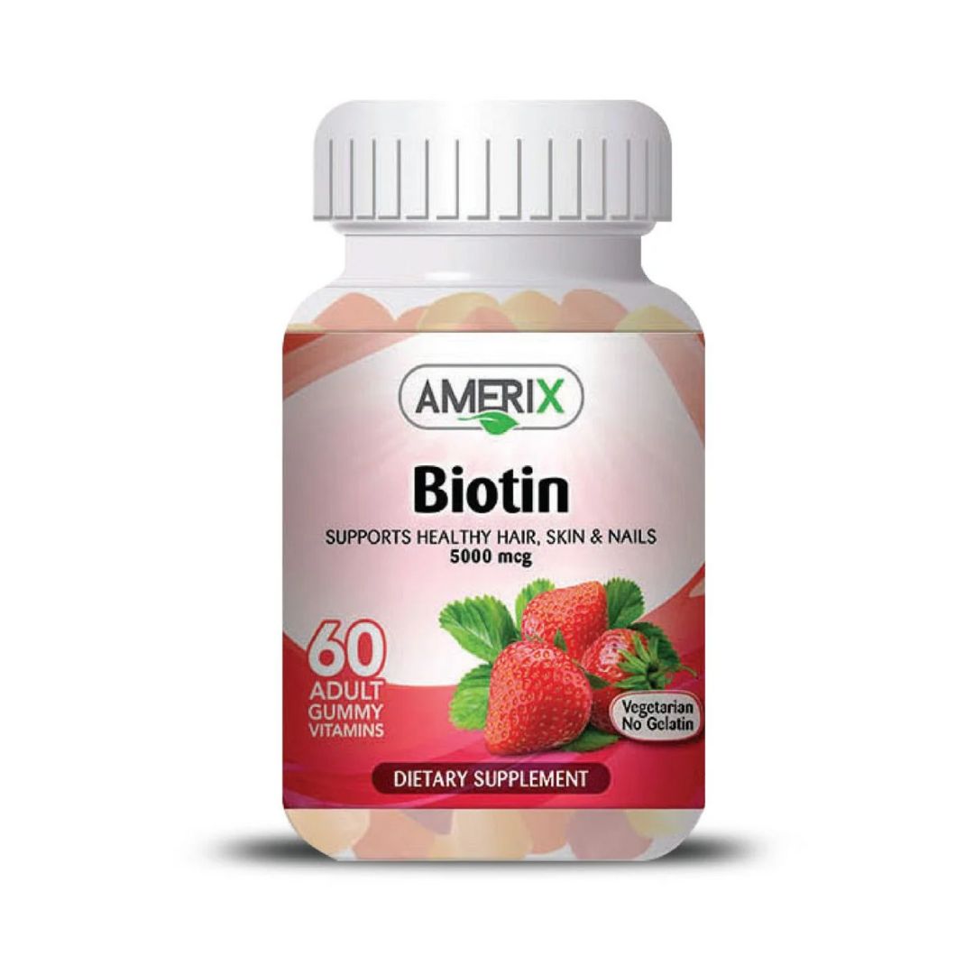 AMERIX Biotin 5000 mcg, 60 Gummies