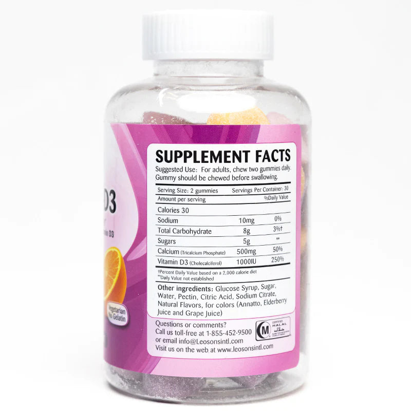 AMERIX Calcium + Vitamin D3 500 mg / 1000 IU, 60 Gummies – product photo