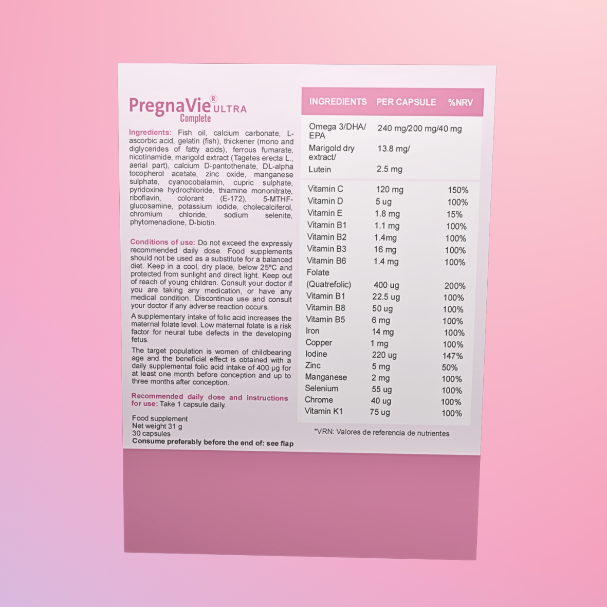 APEXAM Pregnavie Ultra, 30 Capsules – product photo