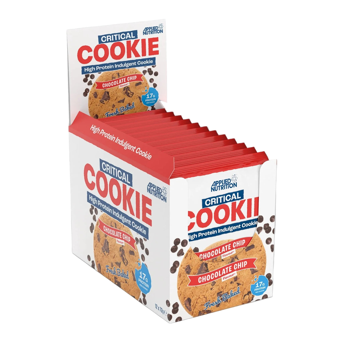 Applied Nutrition Critical Cookie High Protein Cookie, 12 Cookie | Soft-Baked Cookie with 17 g Protein
