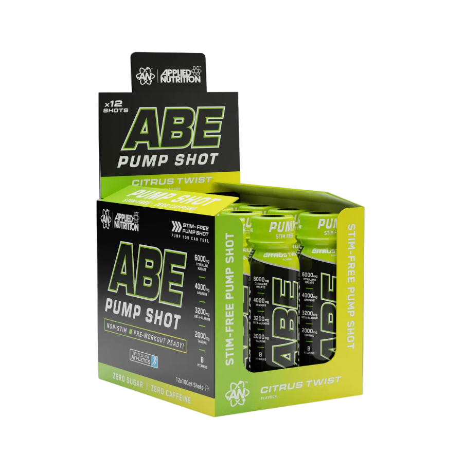 Applied Nutrition ABE Pump Stim-Free Pre-Workout Shots, 12 Shot | Caffeine-Free Pre-Workout Shots, 60 ml – product photo