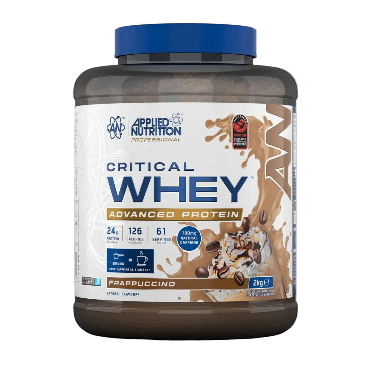 Applied Nutrition Critical Whey Protein + 100mg Natural Caffeine, 2kg | Whey Protein in Coffee Flavours with Caffeine