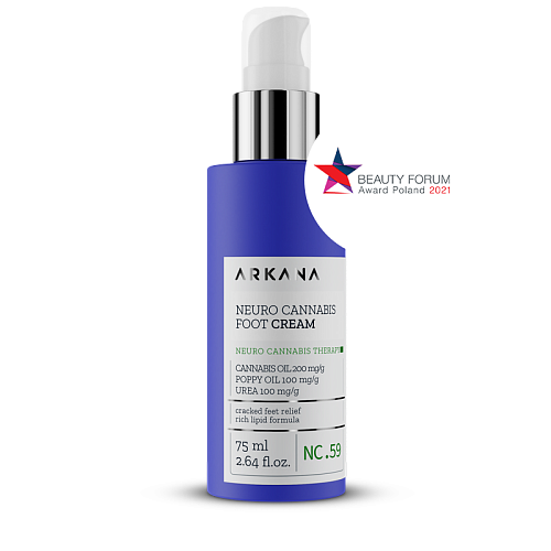 Arkana Neuro Cannabis Foot Cream 75ml | Softening Foot Cream with Urea